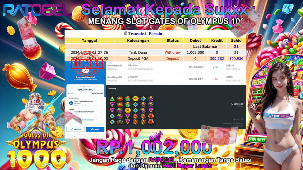 BUKTI JACKPOT SLOT GATES OF OLYMPUS 1000 TERPERCAYA DI INDONESIA TGL 28-11-2024