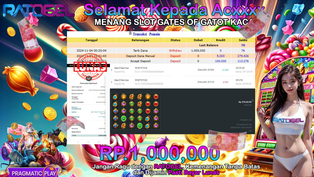 BUKTI JACKPOT SLOT GATES OF GATOT KACA TERPERCAYA DI INDONESIA TGL 04-11-2024