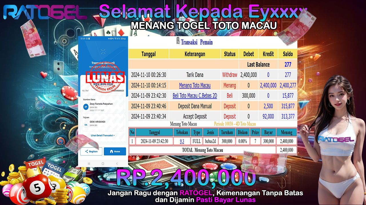 BUKTI JACKPOT TOGEL TOTO MACAU TERPERCAYA DI INDONESIA TGL 10-11-2024