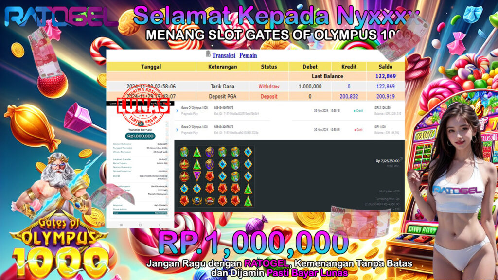 BUKTI JACKPOT SLOT GATES OF OLYMPUS 1000 TERPERCAYA DI INDONESIA TGL 30-11-2024