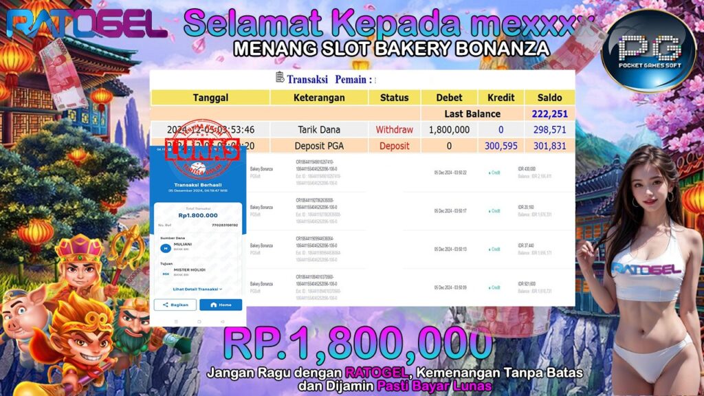 BUKTI JACKPOT SLOT BAKERY BONANZA TERPERCAYA DI INDONESIA TGL 05-12-2024