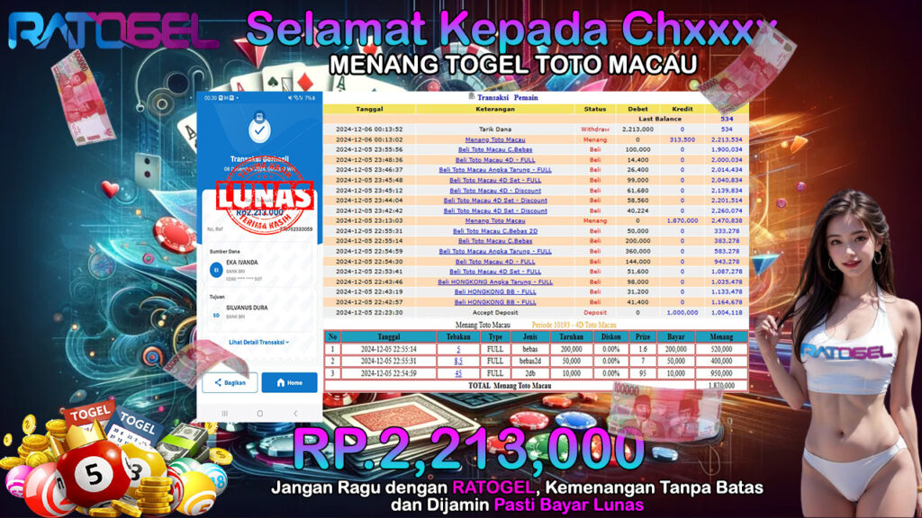 BUKTI JACKPOT TOGEL TOTO MACAU TERPERCAYA DI INDONESIA TGL 06-12-2024