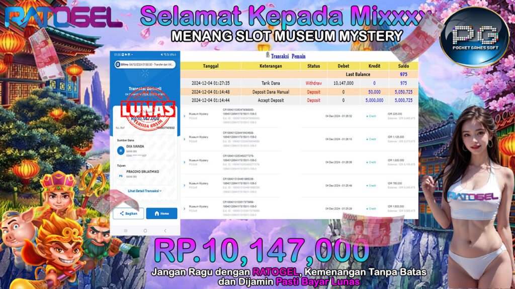 BUKTI JACKPOT SLOT MUSEUM MYSTERY TERPERCAYA DI INDONESIA TGL 04-12-2024