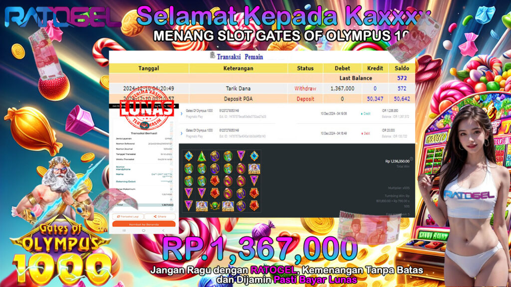 BUKTI JACKPOT SLOT GATES OF OLYMPUS 1000 TERPERCAYA DI INDONESIA TGL 10-12-2024