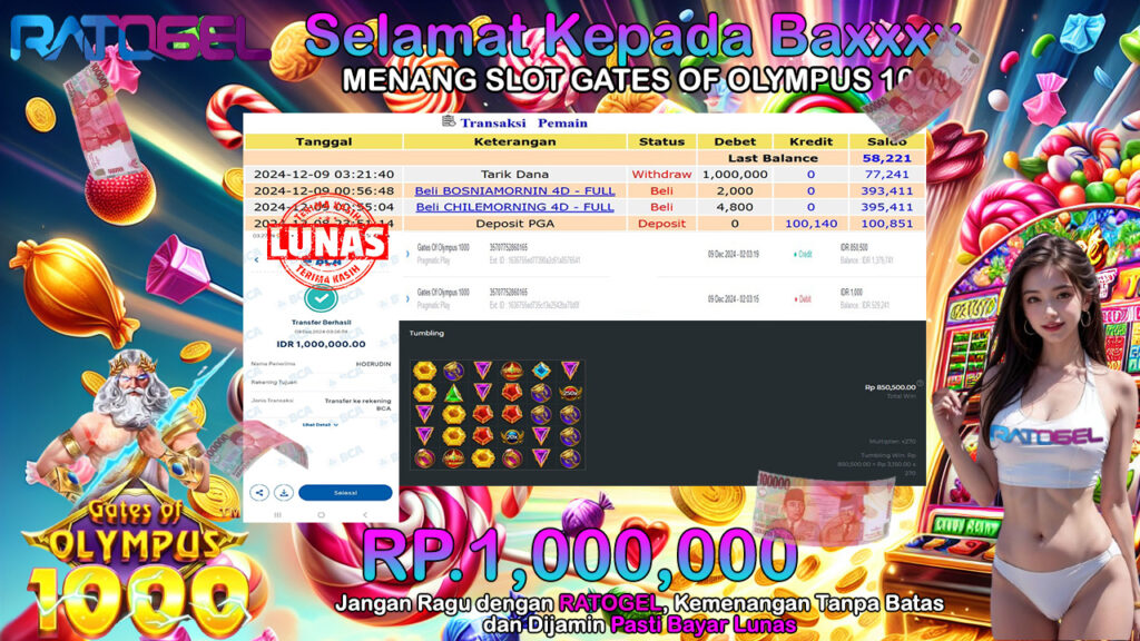 BUKTI JACKPOT SLOT GATES OF OLYMPUS 1000 TERPERCAYA DI INDONESIA TGL 09-12-2024