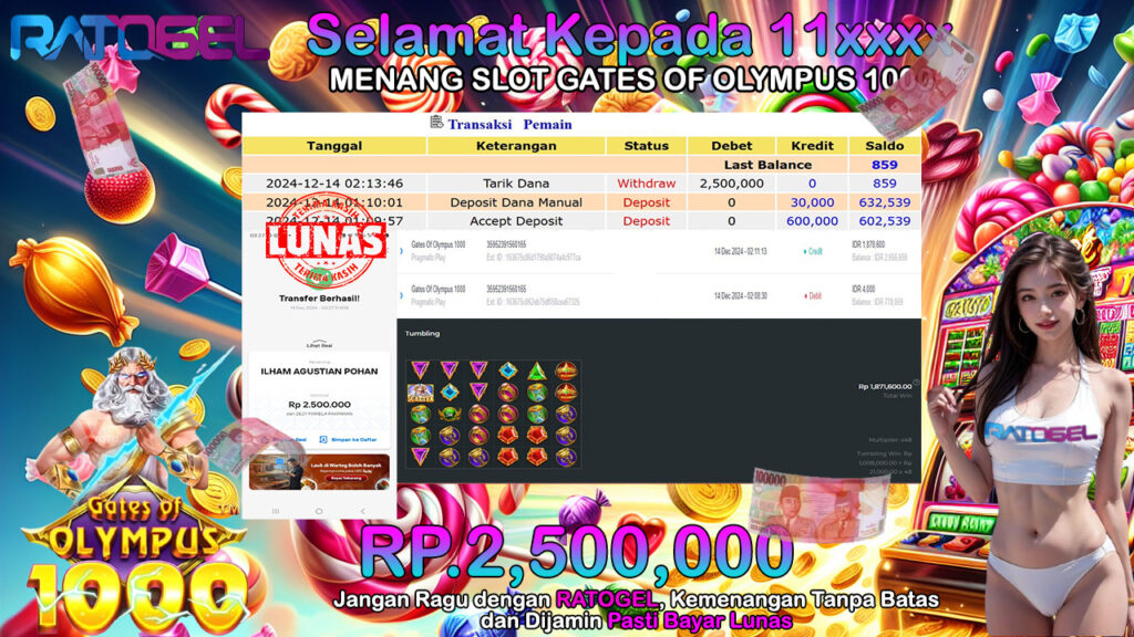 BUKTI JACKPOT SLOT GATES OF OLYMPUS 1000 TERPERCAYA DI INDONESIA TGL 14-12-2024