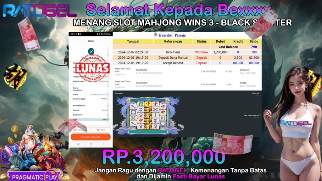 BUKTI JACKPOT SLOT MAHJONG WINS 3 – BLACK SCATTER TERPERCAYA DI INDONESIA TGL 07-12-2024